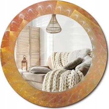 Zrcadlo Zrcadlo s potiskem do koupelny ložnice obývacího pokoje Spirála abstrakce fi 50 cm