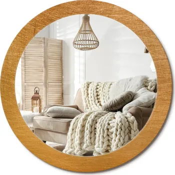 Zrcadlo Zrcadlo nástěnné s ozdobným skleněným rámem Vintage loft styl fi80 cm