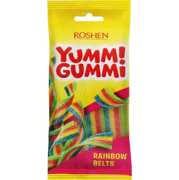 Žvýkačka Želé Yummi Gummi Rainbow Belts 70 g Roshen