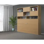 Nabytekmorava Sklápěcí postel VS1056 MAX, 200x90cm barva lamina: Buk 381, matrace: bez matrace, varianta dveří: matné