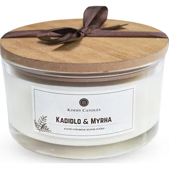 Svíčka Kimmy Candles Sójová svíčka se třemi knoty Kadidlo & Myrha 400g