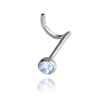 Módní doplněk MINET Stříbrný piercing do nosu s modrým zirkonem JMAN0406AE00