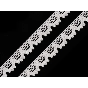 Krajka Bavlněná krajka paličkovaná šíře 14 mm Varianta: 1 bílá, Balení: 22.5 m