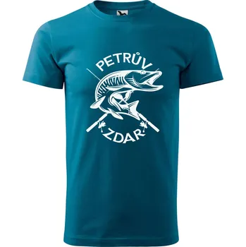 Pánské tričko DOBRÝ TRIKO Pánské tričko s potiskem Petrův zdar Velikost: L, Barva: Petrolejová
