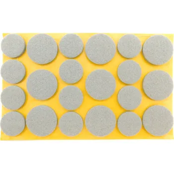 Podložka pod nábytek Samolepicí filcové podložky pod nábytek Fi 22-28mm, tvrdý plst 5mm, šedé