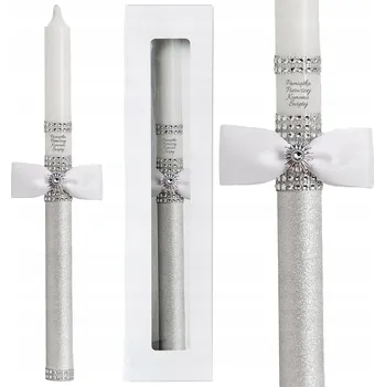 Svíčka Svíčka ke Prvnímu svatému přijímání stříbrná komunijní svíčka