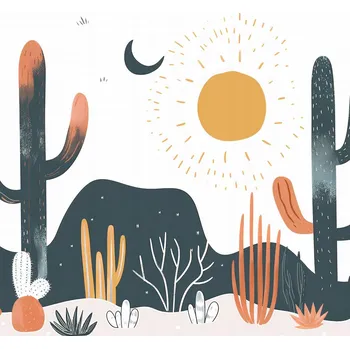 Plakát Plakát Kaktusy Bez rámu 70 x 70 cm