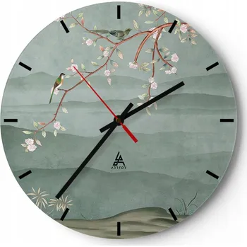Hodiny Velké nástěnné hodiny 40x40 cm Pastelové skleněné hodiny Kulatý Tiché