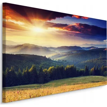 Obraz Obraz na chodbě ZÁPAD SLUNCE v horách 3D 30x20