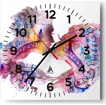 Hodiny Nástěnné hodiny do obýváku 40x40 Abstrakce Tiché hodiny Skleněné hodiny Bez hlučnosti