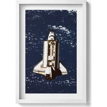 Obraz Ozdobný nástěnný obraz s rámem a grafikou loft Loď kosmická loď NASA 40x60 cm