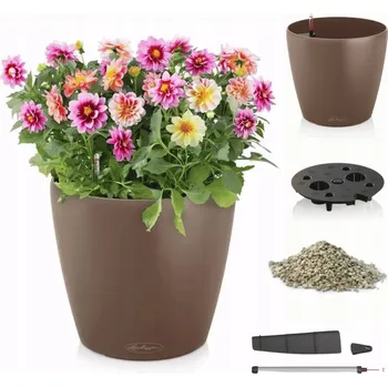 Květináč Květináč plast béžový Lechuza 21,5 cm x 21,5 cm x 20,5 cm