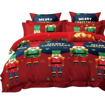 Povlečení Vánoční Povlečení - Louskáček na ořechy /červený - 200x200 - 3 kusy