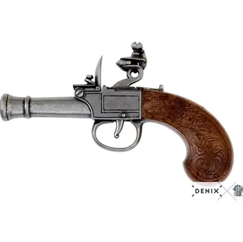 Sběratelství Replika pistole křesadlová, kapesní, Bunney, Londýn 1770