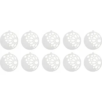 Vánoční dekorace DŘEVĚNÁ VÁNOČNÍ KOULE na vánoční stromeček ZÁVĚSKA vánoční baňky 10 Ks