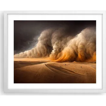 Obraz Obraz plakát na zeď v bílém rámu 50x40 poušť foto plakáty do obýváku