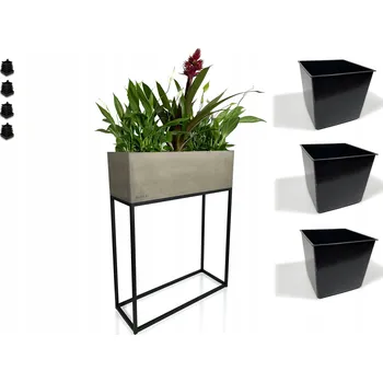 Obraz Držák Na Květináč loftový FIORINO šedý stojící 62x22x80