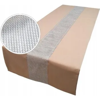 ubrus Běžec na stůl béžový, krémový, odstíny hnědé 140 x 40 cm