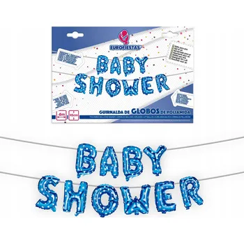 Balónek Girlanda Nápis Baby Shower Modrá 6 metrů