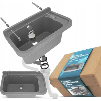 Obraz Dřez TRCR jednokomorový obdélníkový polypropylen šedý 50x34 cm