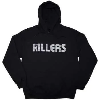 Pánská mikina Merch The Killers: The Killers Unisex Pullover Hoodie: Tour '24 Dots Logo Diamond (black) (back Print & Ex-tour) (x-large) XL
