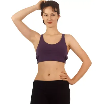 Jednobarevný crop top Mia Purple - Criss-Cross-back UNI (S/M)