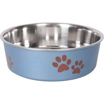 Miska pro psa Miska nerezová s plastovým opláštěním metalická modrá 23cm 2,2l