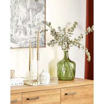 Váza Váza na květy zelená skleněná 30 cm ručně vyrobená kulatý tvar dekorativní doplněk moderní design Beliani