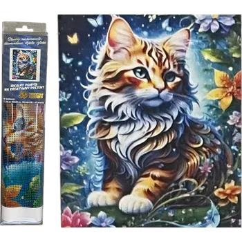 Diamantové malování Diamantový obrázek Kočka 30 x 40 cm