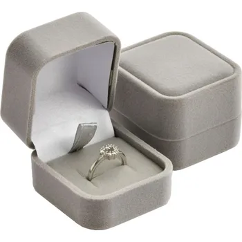 Dárková krabička Šedá sametová krabička na šperky