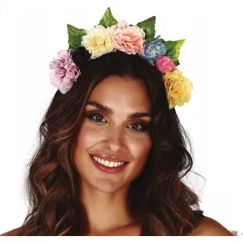Karnevalový kostým Tiára Věnec Čelenka do Vlasů Květiny Jaro Kostým