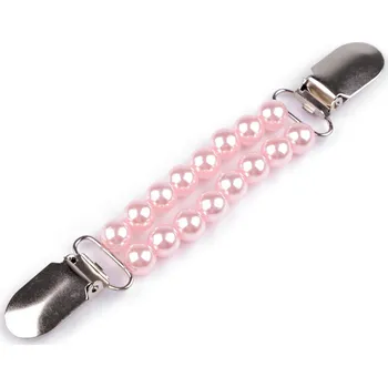 Spona dragoun / zapínání s perlami Varianta: 3 pudrová, Balení: 1 ks