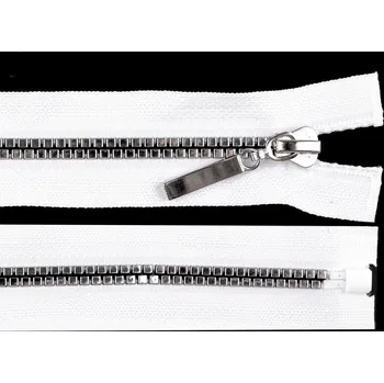Zip Kostěný zip No 5 délka 40 cm čtvercové zuby Varianta: 3 bílá stříbrná, Balení: 1 ks