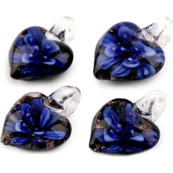 Přívěsek Skleněný přívěsek srdce 21x21 mm Varianta: 10 modrá námořnická, Balení: 1 ks