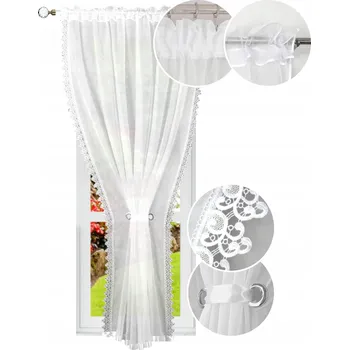 Záclona Hotová záclona 200x240 bílá záclona kokony guipure