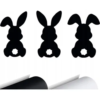 Samolepicí dekorace na vozidlo SAMOLEPKA Grafika na Auto 3 Králíčci Zajíčci 15x7 cm