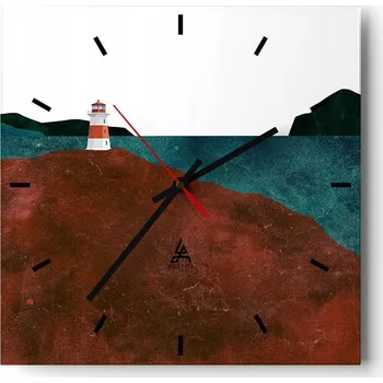 Hodiny Velké nástěnné hodiny na zeď 40x40 Lucerna Skleněné hodiny Čtvercové Tiché