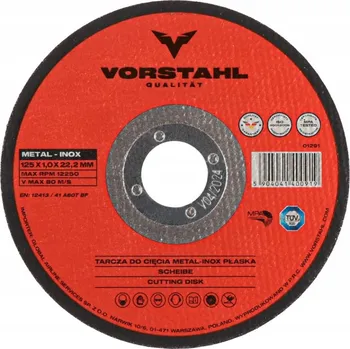 Řezný kotouč Řezný kotouč na kov a nerez ocel plochý 125x1,0x22,2mm - VORSTAHL - 10 Ks.