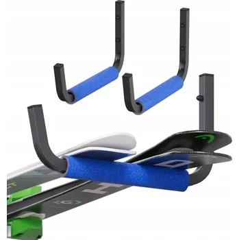 Věšák DRŽÁK NA ZEĎ PRO LYŽE, SNOWBOARD, ŽEBŘÍK, KOLO - DŘEVĚNÝ