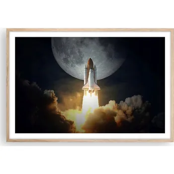 Obraz Obraz plakát v rámu světlý dub do obýváku 91x61 měsíc foto plakáty na zeď