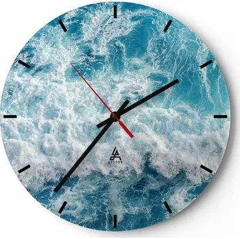 Hodiny Nástěnné hodiny do kuchyně 30x30 Moře Skleněné hodiny do obýváku Loft Tiché