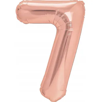 Balónek Fóliový balónek číslice 7, růžové zlato, 100 cm