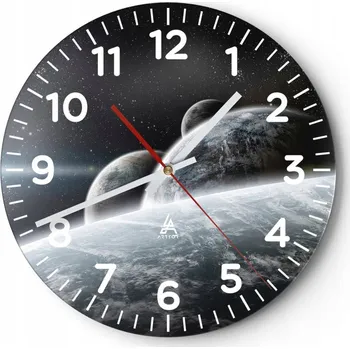 Hodiny Kuchyňské nástěnné hodiny 30x30 Astronomie Moderní skleněné hodiny Tiché