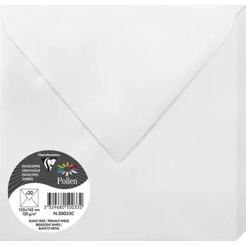 Obálka Obálky 16,5 x 16,5 cm - perleťově bílé, opalizující, 20 kusů - 5003