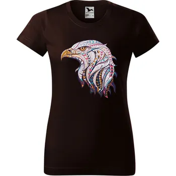 Dámské tričko DOBRÝ TRIKO Dámské tričko s potiskem Hlava orla Barva: Kávová, Velikost: S