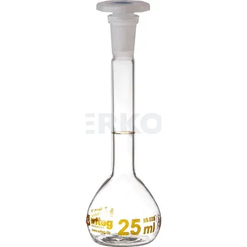 Baňka odměrná, třída přesnosti A, s NZ a PE zátkou, USP, Objem [ml]: 25, NZ: 10/19
