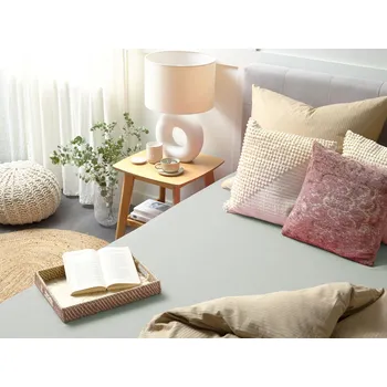 Prostěradlo Napínací prostěradlo světle zelené 90 x 200 cm elastické okraje klasická postelová plachta textilie do ložnice Beliani