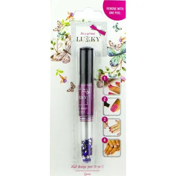 Lak na nehty EP line LUKKY Lak na nehty dětský slupovací 6ml + třpytky 1,5g Karmínová