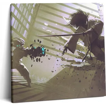 Obraz Fotoobraz Nástěnná Dekorace do Předsíně Bitva Robotů Samurajů