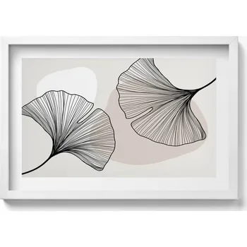 Obraz Elegantní obraz do obýváku Lineární listy jinanu ve stylu boho 60x40 cm